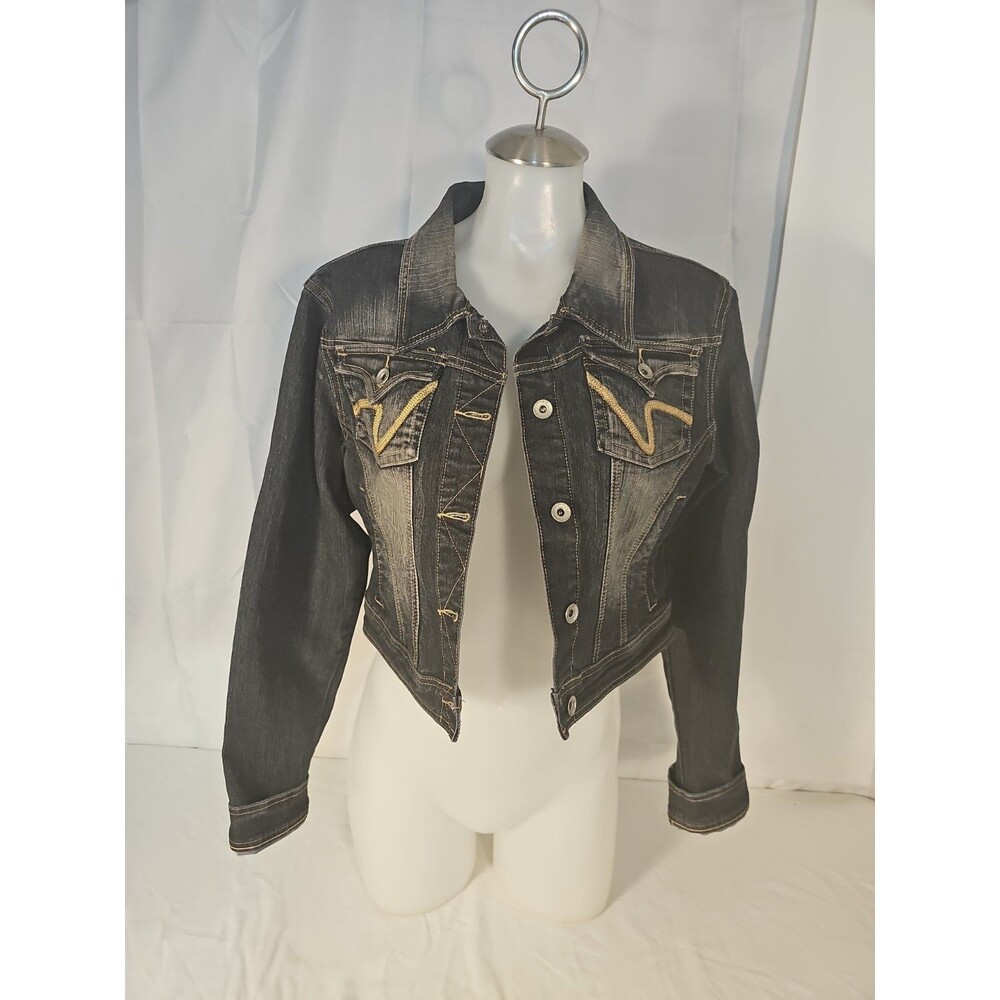 Y2K Style Cropped Denim Jacket size Xl